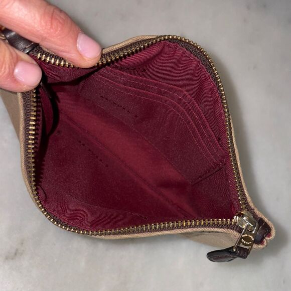 Coach Wristlet Bag Purse Jacquard Signature Logo Canvas Large Wristlet - Picture 12 of 15